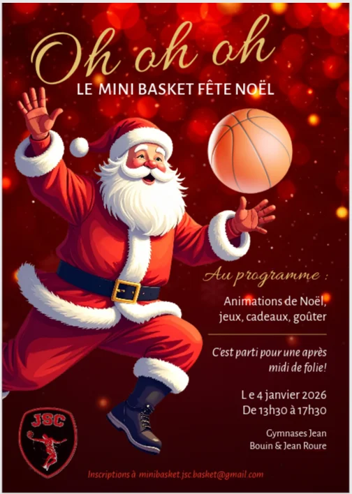 Affiche de la fête de Noël du minibasket
