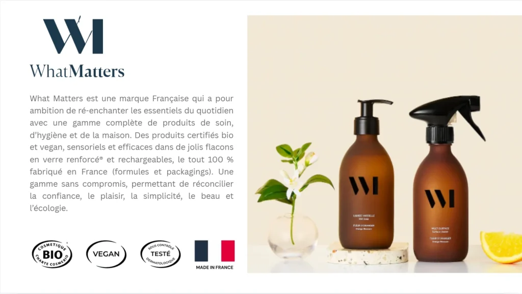 page du catalogue présentant une marque partenaire
