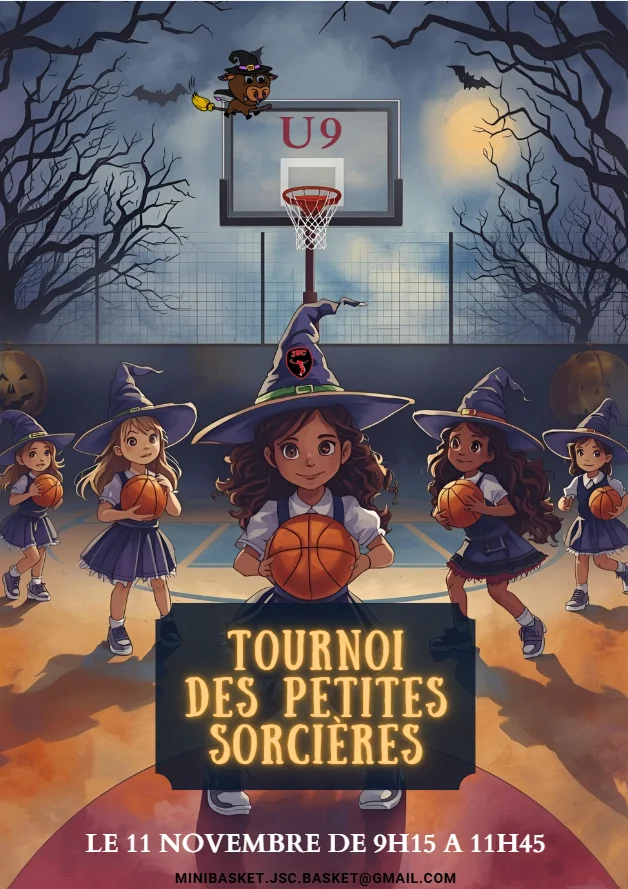 Affiche du tournoi minibasket d'Halloween