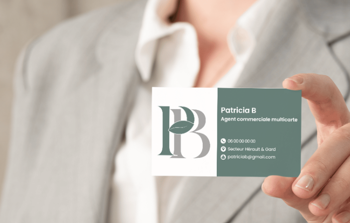 Carte de visite créée pour Patricia B., agente commerciale multicarte