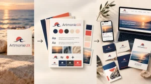 Schéma comparant logo, charte graphique et identité visuelle